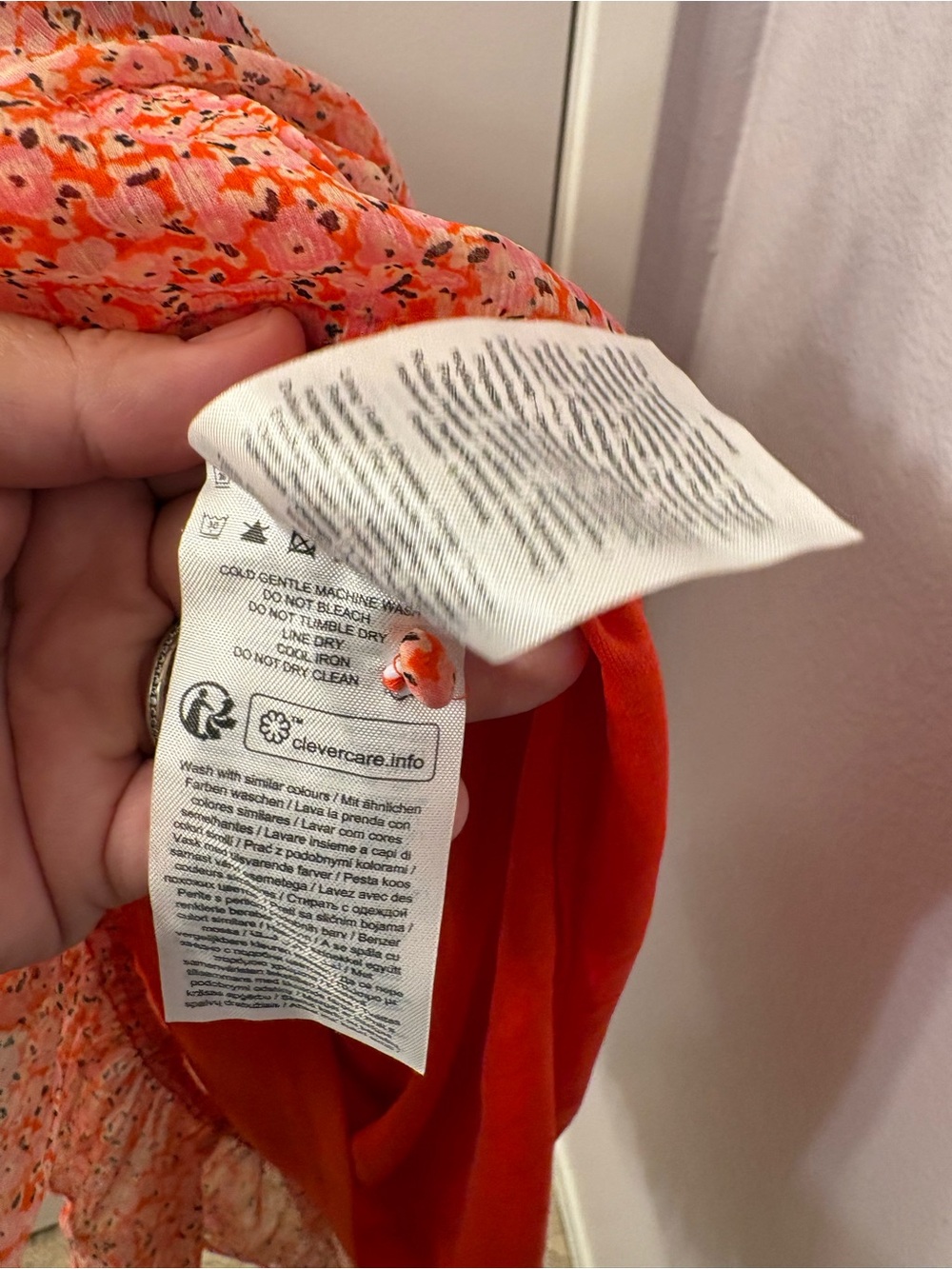 Vero Moda Orange Floral Ruffle Dress M NWT PTP 20/length 29 - Picture 7 of 10